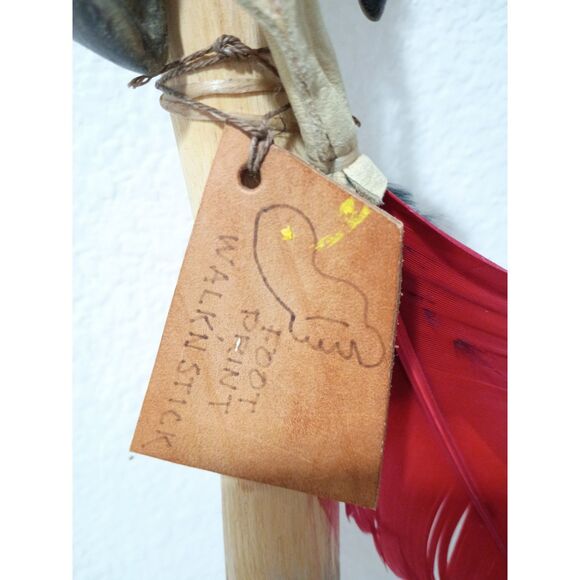 Native American Yokuts Footprint Central Valley California Walking Stick Cane - Picture 7 of 15